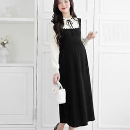 Váy Bầu Lymmom Thu Đông Xinh Dánh Dài Dài Tay, Váy Len Bầu Chất Liệu Cao Cấp Mềm Mại Đi Tiệc VL032 2