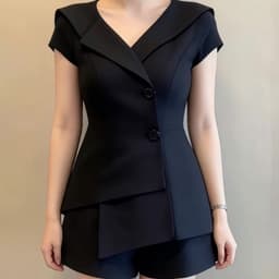 MẬP STYLE (47-90 KG) ÁO VEST ĐEN CỔ VE, CHẤT COTTON HÀN MÁT, ĐỨNG FORM, THANH LỊCH 4