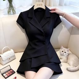 MẬP STYLE (47-90 KG) ÁO VEST ĐEN CỔ VE, CHẤT COTTON HÀN MÁT, ĐỨNG FORM, THANH LỊCH 1