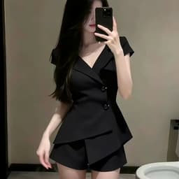MẬP STYLE (47-90 KG) ÁO VEST ĐEN CỔ VE, CHẤT COTTON HÀN MÁT, ĐỨNG FORM, THANH LỊCH 6