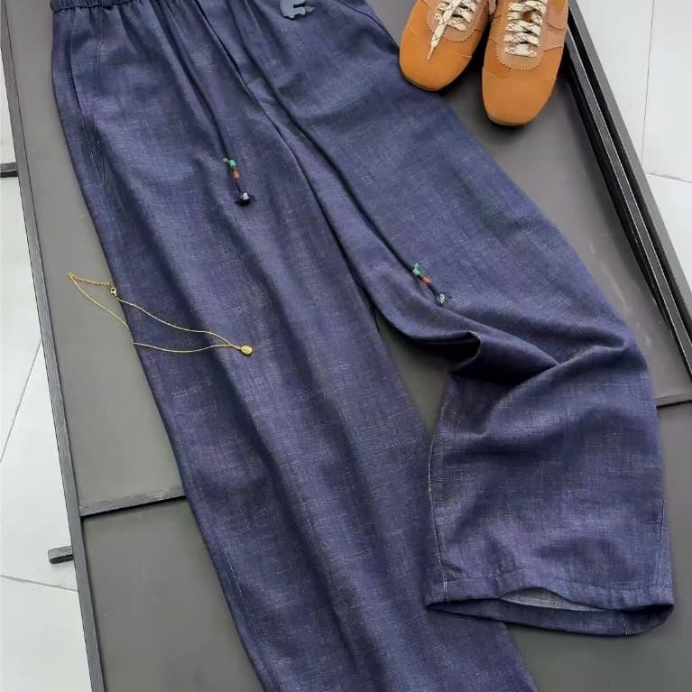 MẬP STYLE (47-90 KG) QUẦN HẢI LAM, CHẤT JEAN LỤA, LƯNG CAO, LƯNG THUN, FORM SUÔNG DỂ MẶC