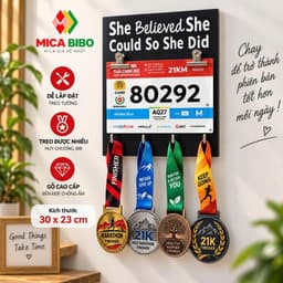 🏃 BẢNG TREO HUY CHƯƠNG CHẠY BỘ + BIB + MEDAL – TREO 40 HUY CHƯƠNG 2