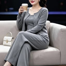 MẬP STYLE (47-90 KG) SET SUIT XÁM KHÓI, CHẤT COTTON DÀY CO GIÃN 4 CHIỀU, FORM ÔM GỌN, GAM MÀU DỄ MẶC 6