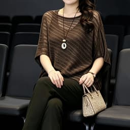 (47-90 KG) ÁO NÂU PONCHO, CHẤT COTTON PHỐI LƯỚI, FORM CÁNH DƠI, NĂNG ĐỘNG, KÍN ĐÁO 5