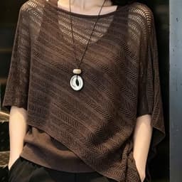 (47-90 KG) ÁO NÂU PONCHO, CHẤT COTTON PHỐI LƯỚI, FORM CÁNH DƠI, NĂNG ĐỘNG, KÍN ĐÁO 8