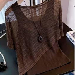 (47-90 KG) ÁO NÂU PONCHO, CHẤT COTTON PHỐI LƯỚI, FORM CÁNH DƠI, NĂNG ĐỘNG, KÍN ĐÁO 1