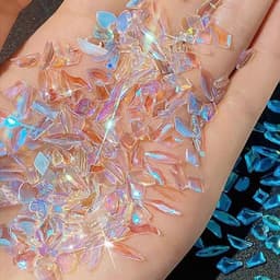 Túi 100 viên đá khối chân bằng trong suốt màu sắc Bling trang trí móng - Hoangquy.233 6