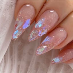 Túi 100 viên đá khối chân bằng trong suốt màu sắc Bling trang trí móng - Hoangquy.233 8