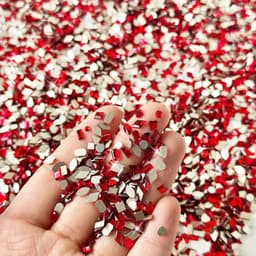 Túi 100 viên đá khối chân bằng trong suốt màu sắc đỏ Bling trang trí móng - Hoangquy.233 9