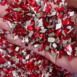 Túi 100 viên đá khối chân bằng trong suốt màu sắc đỏ Bling trang trí móng - Hoangquy.233 2