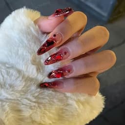 Túi 100 viên đá khối chân bằng trong suốt màu sắc đỏ Bling trang trí móng - Hoangquy.233 5