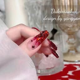 Túi 100 viên đá khối chân bằng trong suốt màu sắc đỏ Bling trang trí móng - Hoangquy.233 8