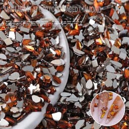 Túi 100 viên đá khối chân bằng màu mật ong trang trí móng 4