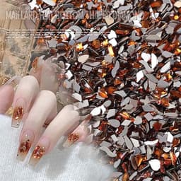 Túi 100 viên đá khối chân bằng màu mật ong trang trí móng 1