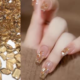 Túi 100 viên đá khối chân bằng trong suốt màu sắc Bling trang trí móng - Hoangquy.233 9