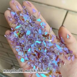 Túi 100 viên đá khối chân bằng trong suốt màu sắc Bling trang trí móng - Hoangquy.233 5