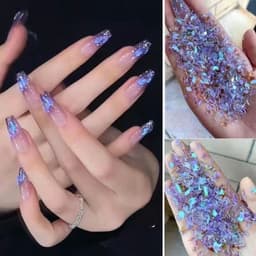 Túi 100 viên đá khối chân bằng trong suốt màu sắc Bling trang trí móng - Hoangquy.233 6