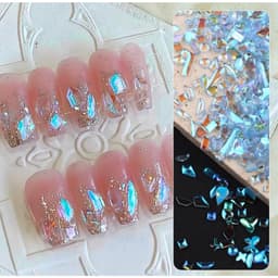 Túi 100 viên đá khối chân bằng trong suốt màu sắc Bling trang trí móng - Hoangquy.233 7