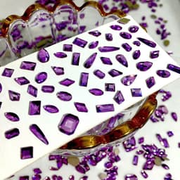 Túi 100 viên đá khối chân bằng trong suốt màu sắc Tím Bling trang trí móng - Hoangquy.233 4