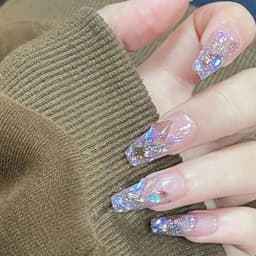 Túi 100 viên đá khối chân bằng trong suốt màu sắc Bling trang trí móng - Hoangquy.233 4