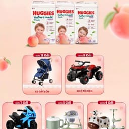 [KÈM QUÀ] Tã quần Huggies Naturemade Peach Chính Hãng M48+10/ L44/ XL38/ XXL26 2