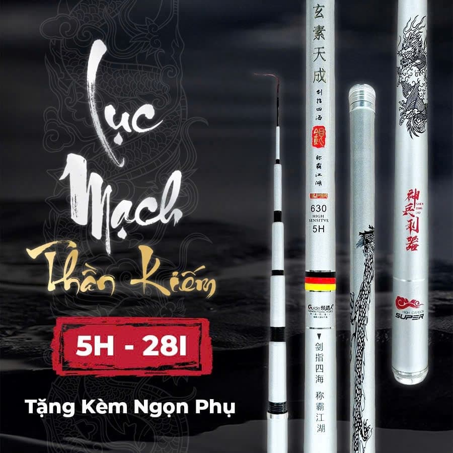 Cần Câu Tay Lục Mạch Thần Kiếm 5H Cacbon Cao Cấp