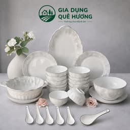 Tổng Hợp Bộ Bát Đĩa Ăn Cơm Set Tô Chén Đĩa Sứ Bát Tràng Bộ Đồ Ăn Gốm Sứ Cao Cấp Hàng Bát Tràng  M152 7