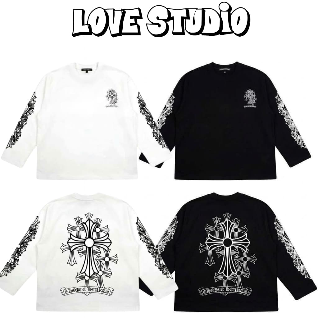 Áo thun dài tay thánh giá thập tự longsleve CHORME HEARTS nam nữ boxy long tee form rộng tập training thể thao AM108