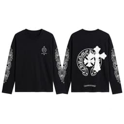 Áo thun dài tay phông cotton thánh giá CHORME HEARTS nam nữ boxy long tee form rộng unisex thể thao thu đông AM110 2