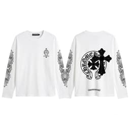 Áo thun dài tay phông cotton thánh giá CHORME HEARTS nam nữ boxy long tee form rộng unisex thể thao thu đông AM110 4