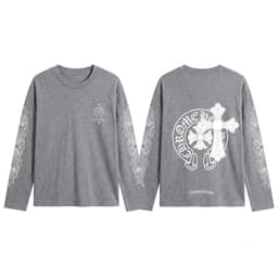 Áo thun dài tay phông cotton thánh giá CHORME HEARTS nam nữ boxy long tee form rộng unisex thể thao thu đông AM110 3