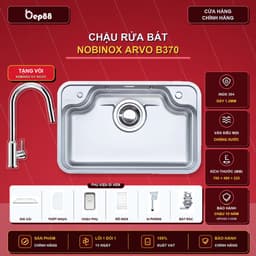 CHẬU RỬA BÁT 1 HỐ NOBINOX ARVO B370 1