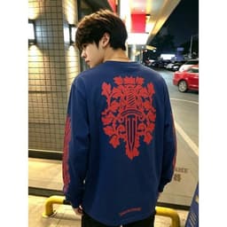 Áo thun phông dài tay KIẾM ĐỎ thánh giá thập tự CHORME HEARTS l66 nam nữ boxy long tee form rộng thể thao thu đông AM119 4