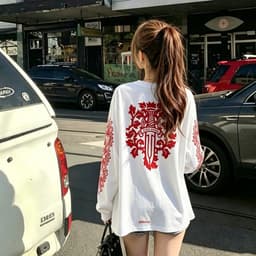 Áo thun phông dài tay KIẾM ĐỎ thánh giá thập tự CHORME HEARTS l66 nam nữ boxy long tee form rộng thể thao thu đông AM119 1