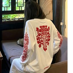 Áo thun phông dài tay KIẾM ĐỎ thánh giá thập tự CHORME HEARTS l66 nam nữ boxy long tee form rộng thể thao thu đông AM119 2