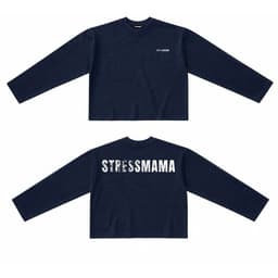 Áo Thun phông Tay Dài STRESSMAMA logo l66 in 5D longtee boxy dáng rộng nam nữ cotton 2 chiều 100% tập kiểu y2k đẹp AM120 7