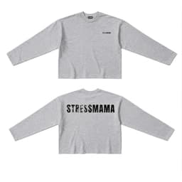 Áo Thun phông Tay Dài STRESSMAMA logo l66 in 5D longtee boxy dáng rộng nam nữ cotton 2 chiều 100% tập kiểu y2k đẹp AM120 5