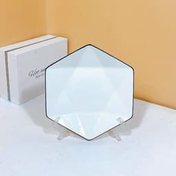 Bộ Bát Đĩa Sứ Trắng Viền Đen Thiết Kế Gân Sọc Mới Sang Trọng Siêu Bền Đẹp An Toàn Cho Máy Rửa Bát 5