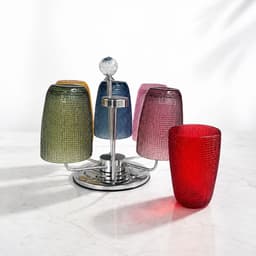 Bộ 6 Ly Thủy Tinh Vân Lưới Cao Cấp 340ML, Cốc Uống Nước Sang Trọng Nhiều Màu, Dùng Gia Đình Văn Phòng Quà Tặng 5