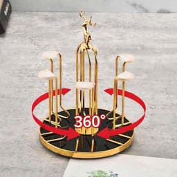 Khay úp cốc, Giá úp ly cốc Hươu Vàng kèm bộ hứng nước tiện dụng mẫu mã sang trọng hiện đại. cao cấp 8