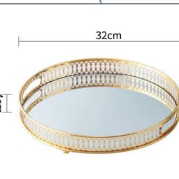 Khay tròn,khay chữ nhật tráng gương viền mạ vàng cao cấp,khay decor phong cách Bắc Âu, Bao bù bể vỡ M109 7