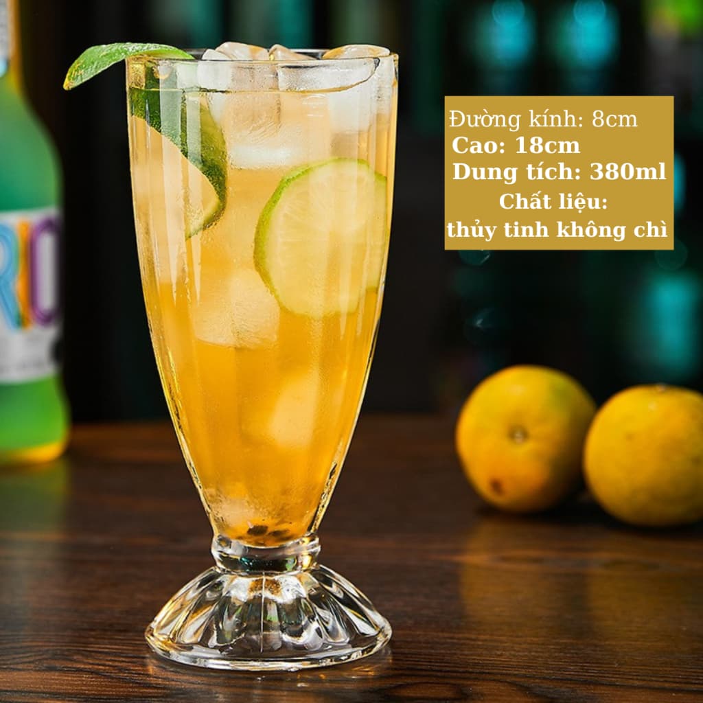 Combo 6  ly thủy tinh đựng sinh tố 369ml LOẠI 1 ,DUNG TÍCH 370ML BAO BÙ BỂ VỠ MC32