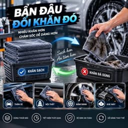 Khăn lau đa năng Microfiber 30x30cm – MỖI VIỆC MỘT KHĂN - KHÔNG DÙNG LẪN | Combo 5, 10, 20 khăn màu ngẫu nhiên 8
