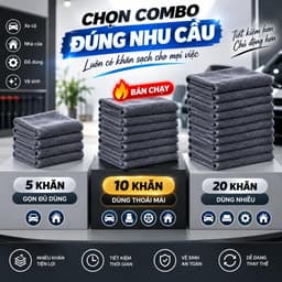 Khăn lau đa năng Microfiber 30x30cm – MỖI VIỆC MỘT KHĂN - KHÔNG DÙNG LẪN | Combo 5, 10, 20 khăn màu ngẫu nhiên 9