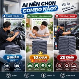 Khăn lau đa năng Microfiber 30x30cm – MỖI VIỆC MỘT KHĂN - KHÔNG DÙNG LẪN | Combo 5, 10, 20 khăn màu ngẫu nhiên 1