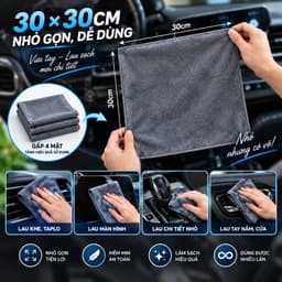 Khăn lau đa năng Microfiber 30x30cm – MỖI VIỆC MỘT KHĂN - KHÔNG DÙNG LẪN | Combo 5, 10, 20 khăn màu ngẫu nhiên 5