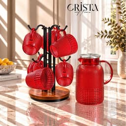 Bộ 6 Cốc Thủy Tinh Vân Hạt Sương Mai Có Quai Crista Home 420ml, Borosilicate Chịu Nhiệt – Mã 60306 2