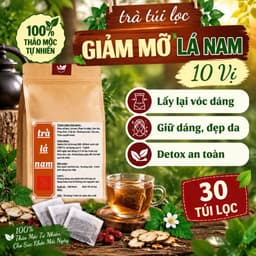 Trà Giảm Mỡ (Tiêu mỡ) - Hộp 60 gói Trà Lá Nam Detox thải mỡ bụng, đùi giúp nhẹ người. 1