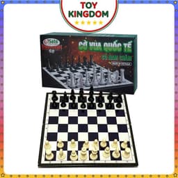 [Sato] Bộ Cờ Vua Trắng Đen Size Lớn Có Nam Châm Loại Cao Cấp Đồ Chơi Trí Tuệ Thể Thao Boardgame 2