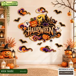 [HỎA TỐC] Set Decor Fomex 5mm Decor Halloween Cafe, Lớp Học, Gắn Mành Tre - Bộ Tranh Dán Dễ Bóc Decor Ngày Hội Halloween 2